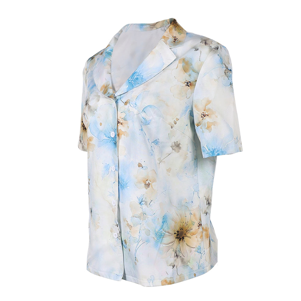 Cosplay Costume Mary Backrooms(2026) Film Cosplay Chemise Blanche Imprimée Femme