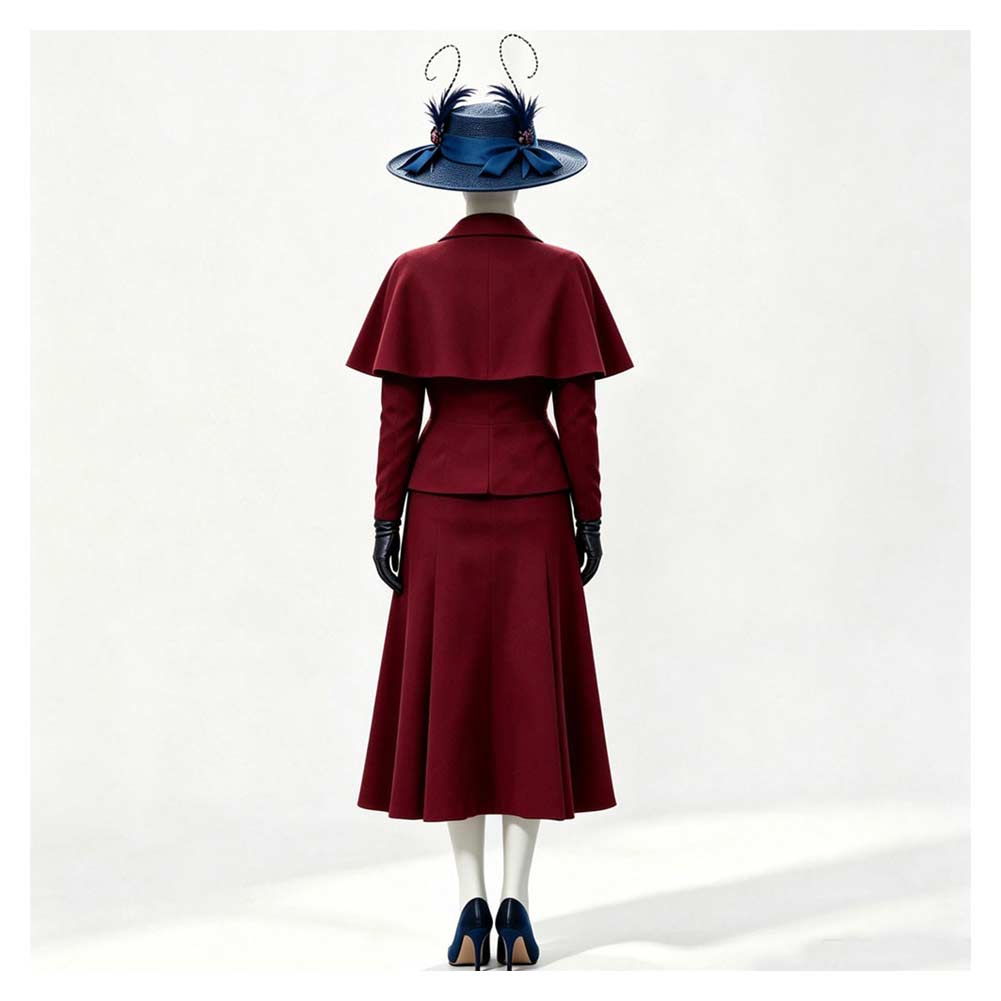 Cosplay Costume Mary Poppins(1964) Film Cosplay Tenue Rouge Femme