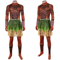 Cosplay Costume Maui Vaiana La Légende du Bout du Monde(2026) Film Cosplay Combinaison Imprimée Tatouage+Tablier Homme