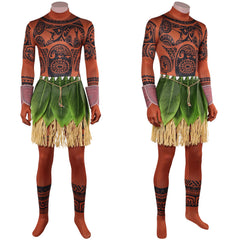 Cosplay Costume Maui Vaiana La Légende du Bout du Monde(2026) Film Cosplay Combinaison Imprimée Tatouage+Tablier Homme