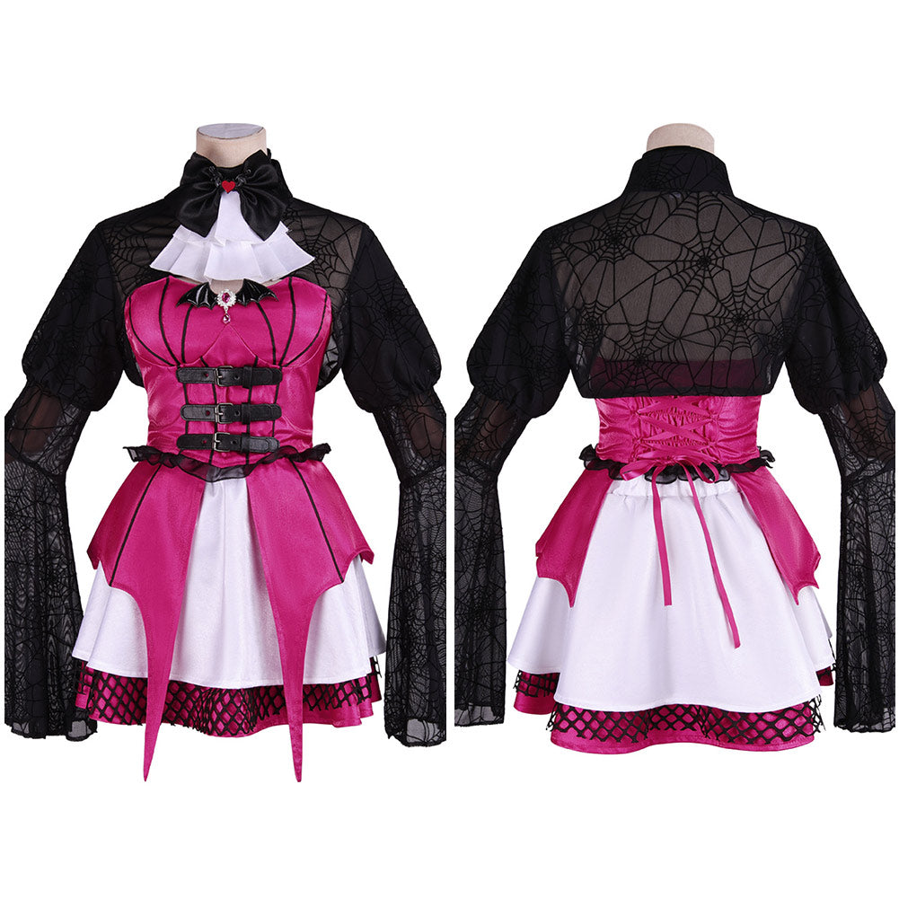 Cosplay Costume Mavis Dracula Monster High TV Cosplay Tenue Rouge Femme