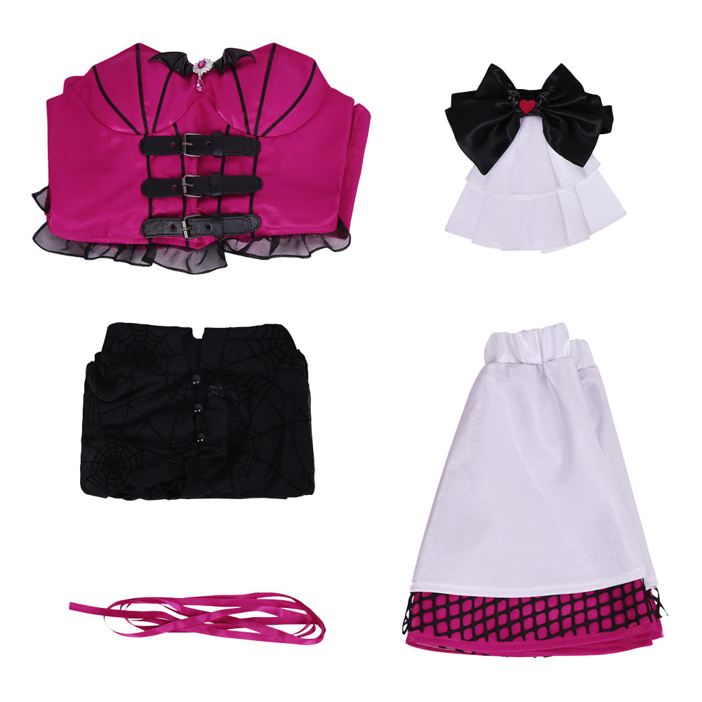 Cosplay Costume Mavis Dracula Monster High TV Cosplay Tenue Rouge Femme