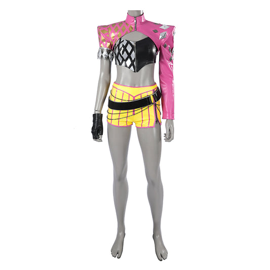 Cosplay Costume Mina Key Dead by Daylight Jeu Cosplay Tenue Jaune et Rose Femme