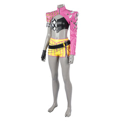 Cosplay Costume Mina Key Dead by Daylight Jeu Cosplay Tenue Jaune et Rose Femme