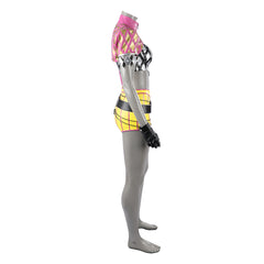 Cosplay Costume Mina Key Dead by Daylight Jeu Cosplay Tenue Jaune et Rose Femme