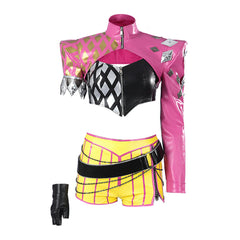 Cosplay Costume Mina Key Dead by Daylight Jeu Cosplay Tenue Jaune et Rose Femme
