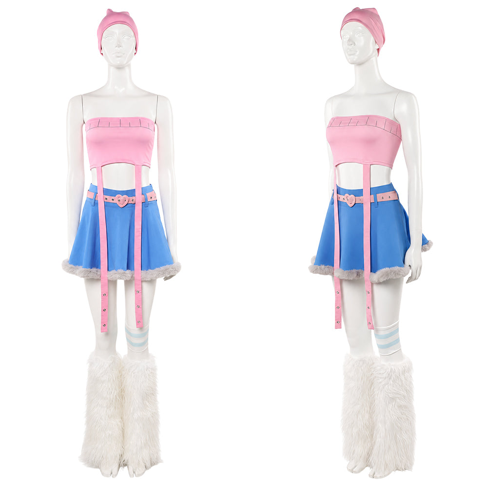 Cosplay Costume Mizi Alien Stage TV Cosplay Tenue Rose et Bleue Femme