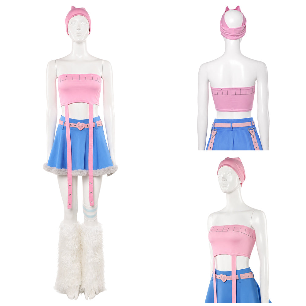 Cosplay Costume Mizi Alien Stage TV Cosplay Tenue Rose et Bleue Femme
