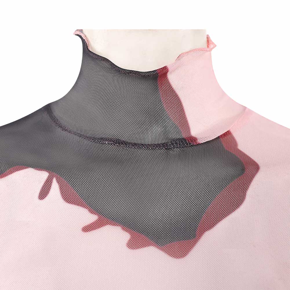 Cosplay Costume Mizi Zombie Stage AU Alien Stage(2026) TV Cosplay Haut à Motif Tatouage Rose