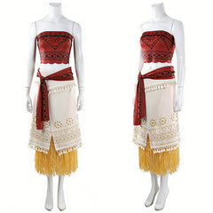 Cosplay Costume Moana Vaiana en Live Action(2026) Film Cosplay Tenue Beige et Jaune Femme
