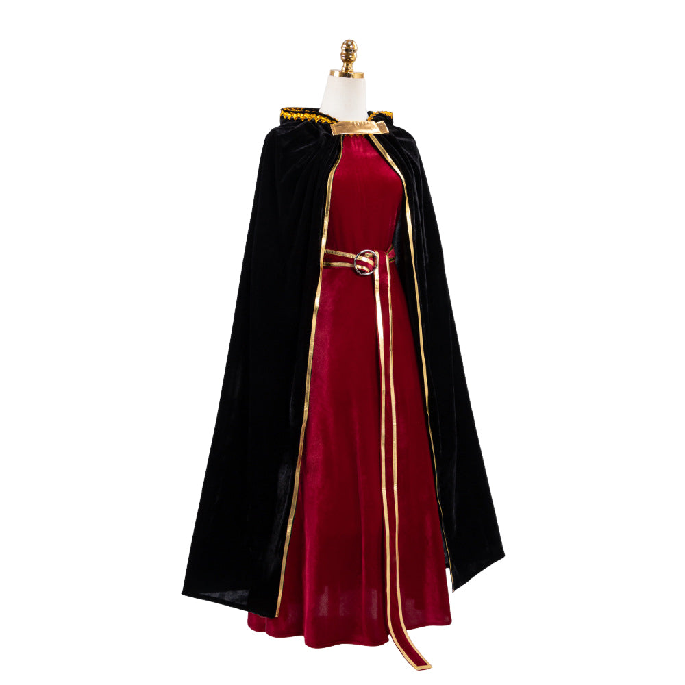 Cosplay Costume Mother Gothel Raiponce Film Cosplay Robe Noire et Rouge Femme