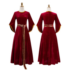 Cosplay Costume Mother Gothel Raiponce Film Cosplay Robe Noire et Rouge Femme