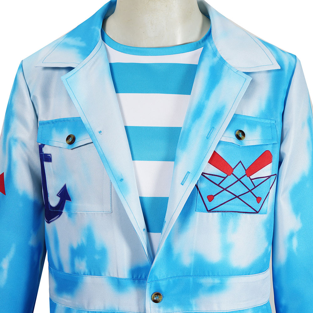 Cosplay Costume Mr. Smee Descendants: Wicked Wonderland(2026) Film Cosplay Combinaison Bleue Homme