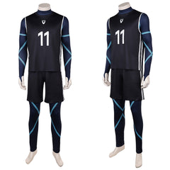 Cosplay Costume Nagi Seishiro Blue Lock Live Action(2026) Team V Maillot de Football Noir Homme