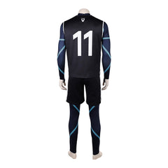 Cosplay Costume Nagi Seishiro Blue Lock Live Action(2026) Team V Maillot de Football Noir Homme