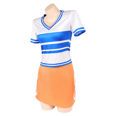 Cosplay Costume Nami Anniversaire One Piece Anime Cosplay Tenue Blanche et Orange Femme