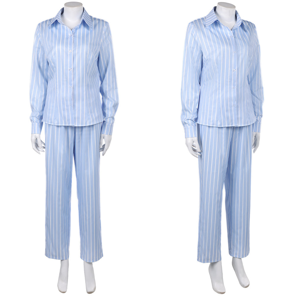 Cosplay Costume Nami One Piece Live Action 2(2026) TV Cosplay Tenue à Rayures Bleues Femme