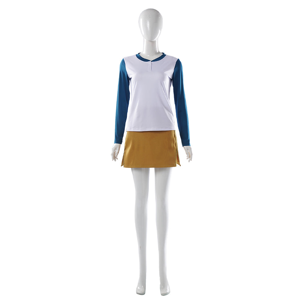 Cosplay Costume Nami One Piece Live Action 2(2026) TV Cosplay Tenue Beige et Blanche Femme