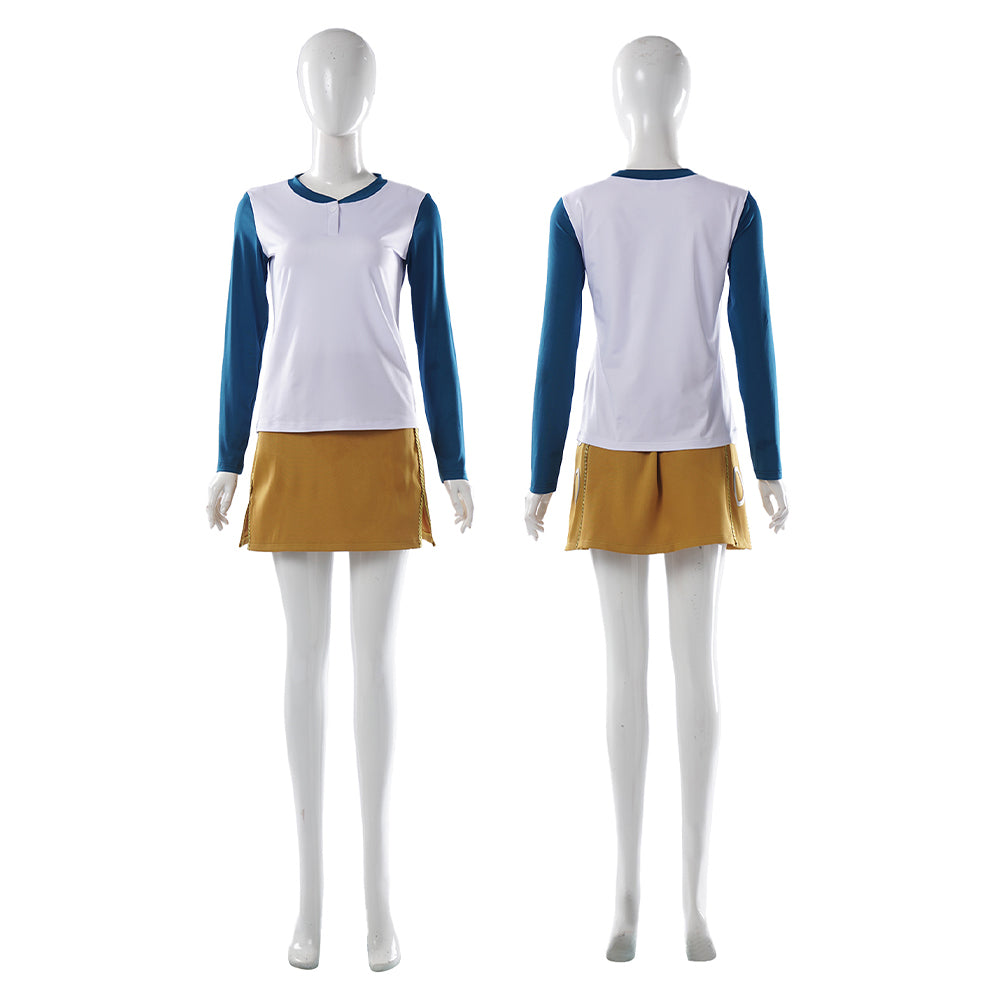 Cosplay Costume Nami One Piece Live Action 2(2026) TV Cosplay Tenue Beige et Blanche Femme