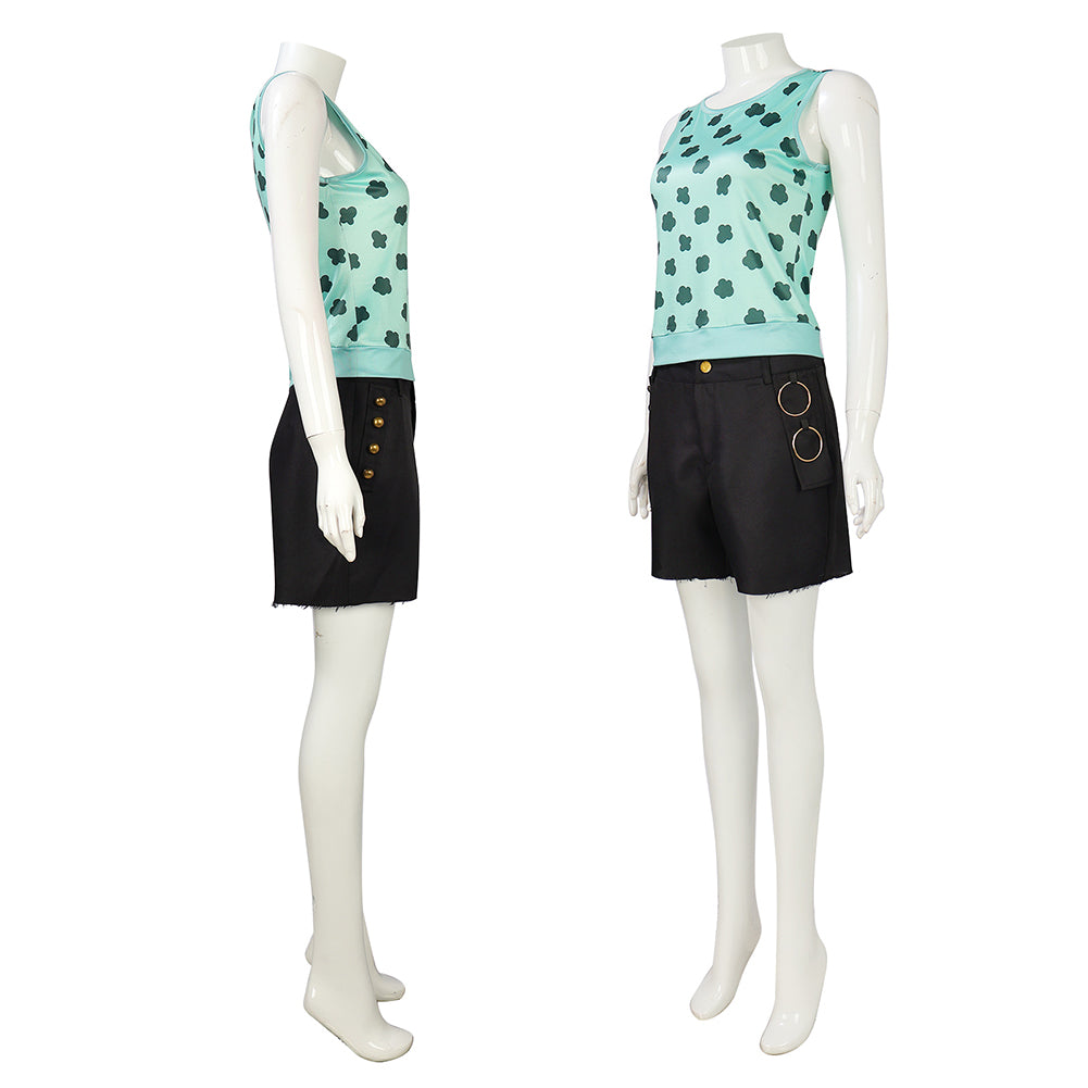 Cosplay Costume Nami One Piece Live Action 2(2026) TV Cosplay Tenue Noire et Verte Femme