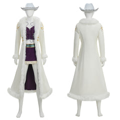 Cosplay Costume Niko Robin One Piece Live Action 2(2026) TV Cosplay Tenue Blanche et Violette Femme