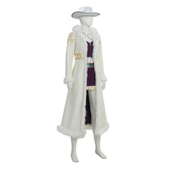 Cosplay Costume Niko Robin One Piece Live Action 2(2026) TV Cosplay Tenue Blanche et Violette Femme