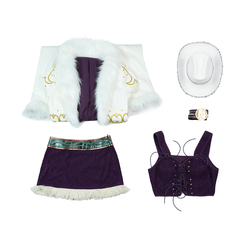 Cosplay Costume Niko Robin One Piece Live Action 2(2026) TV Cosplay Tenue Blanche et Violette Femme