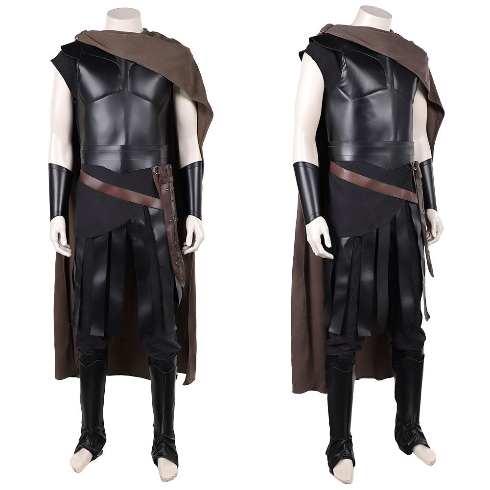 Cosplay Costume Odysseus The Odyssey(2026) Film Cosplay Tenue Noire avec Cape Marron Homme