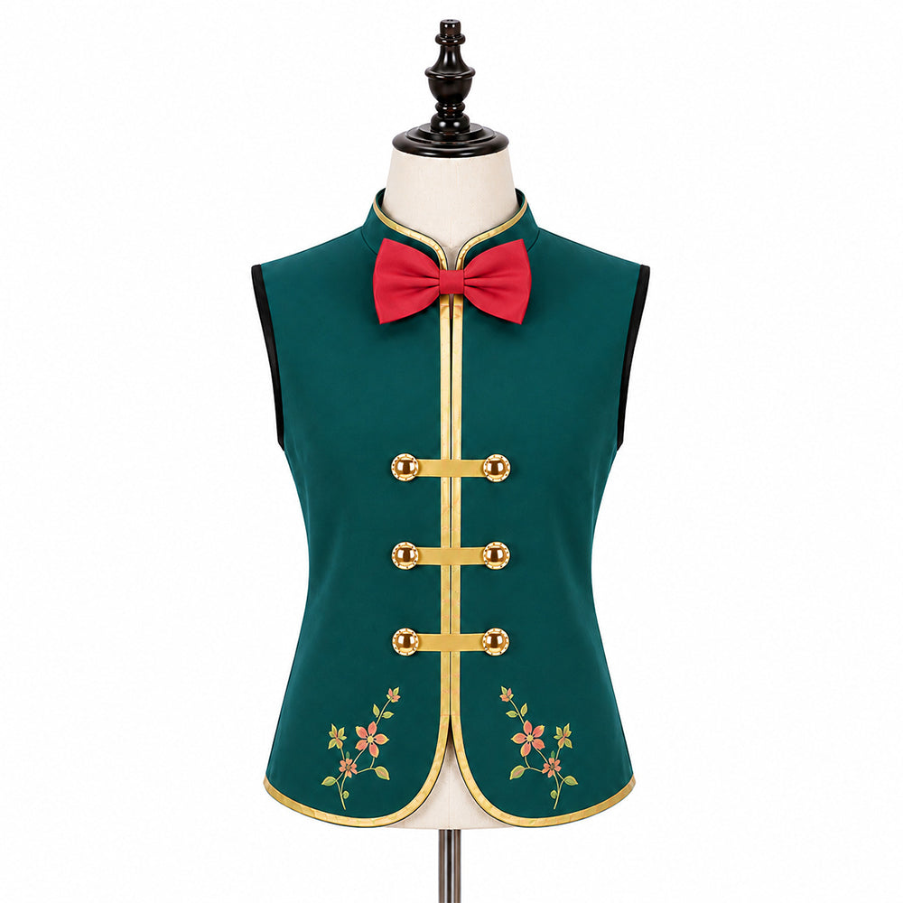 Cosplay Costume Olaf La Reine des Neiges Film Cosplay Gilet Vert Homme