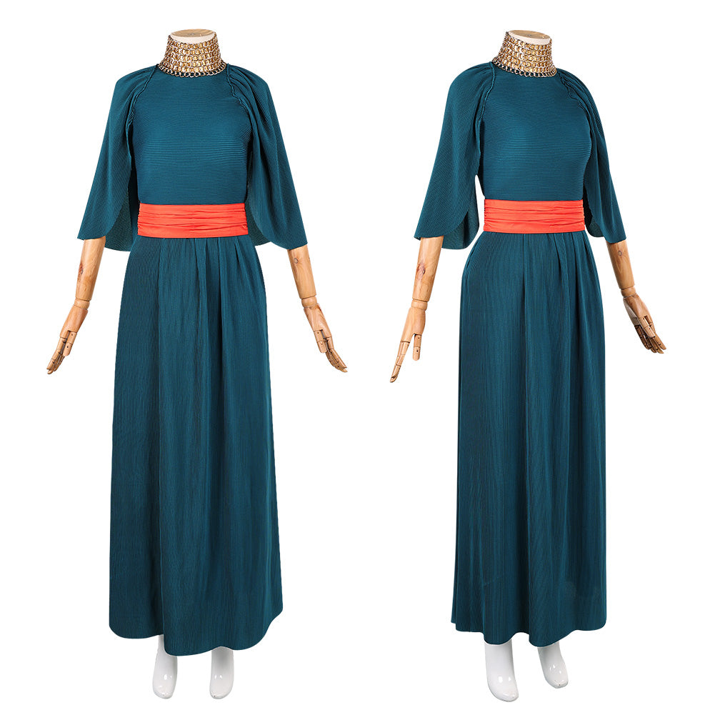 Cosplay Costume Penelope The Odyssey(2026) Film Cosplay Robe Bleue+Ceinture Rouge Femme