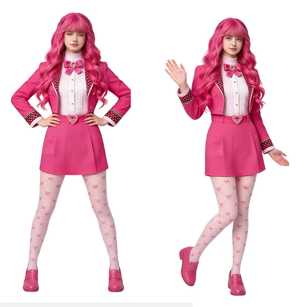 Cosplay Costume Pink Descendants: Wicked Wonderland(2026) Film Cosplay Combinaison Rose Adulte & Enfant