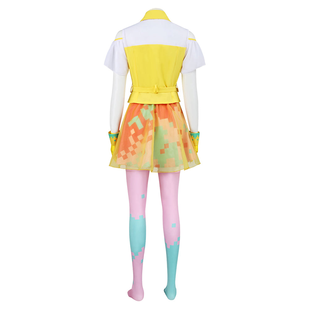 Cosplay Costume Poppy Pipopapo Kamen Rider TV Cosplay Tenue Jaune et Rose Femme