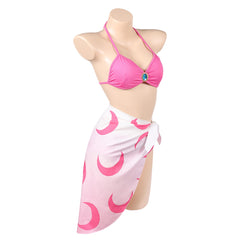 Cosplay Costume Princess Peach Super Mario Jeu Cosplay Maillot de Bain Bikini Rose Femme
