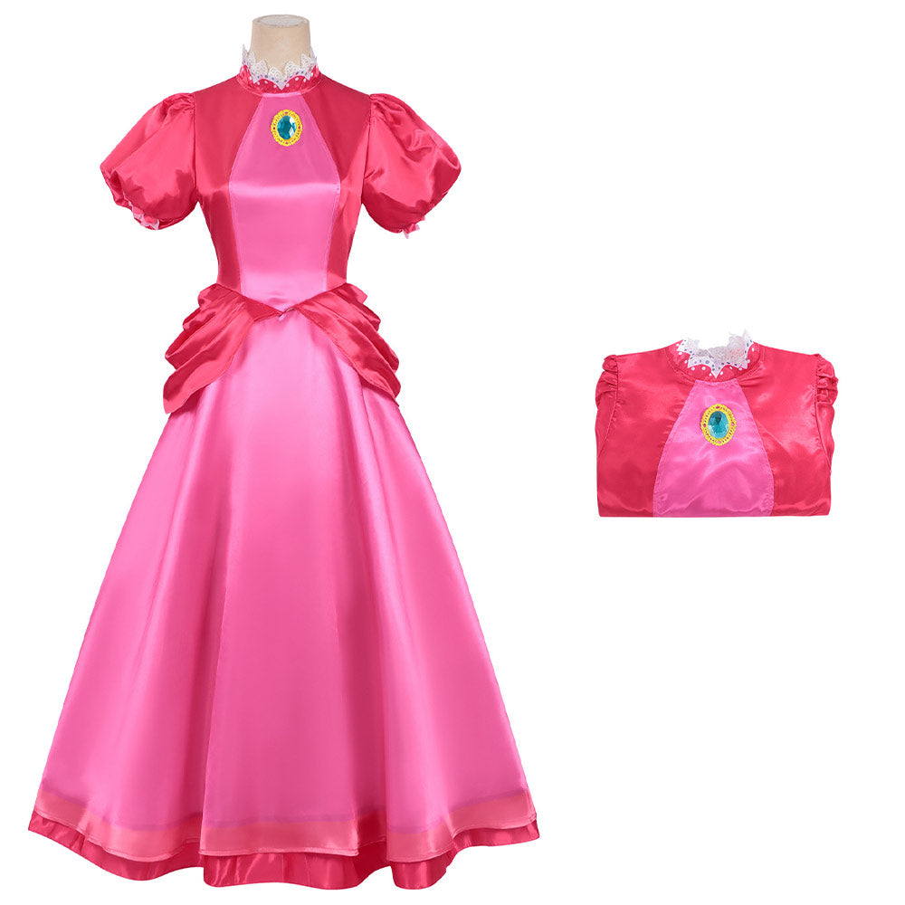 Cosplay Costume Princess Peach The Super Mario Galaxy Movie(2026) Film Cosplay Robe Rouge Femme