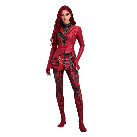 Cosplay Costume Red Descendants: Wicked Wonderland(2026) Film Cosplay Combinaison Rouge Adulte & Enfant