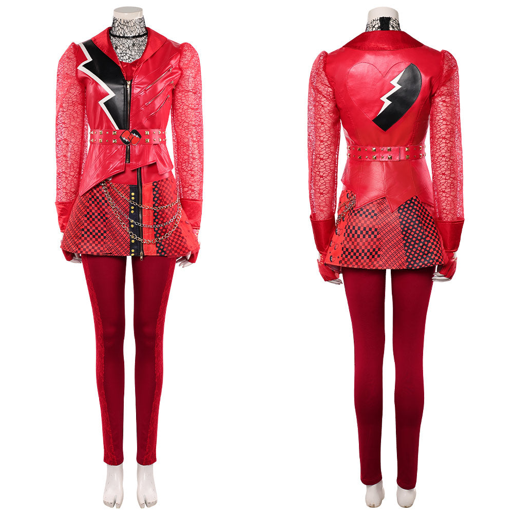 Cosplay Costume Red Descendants: Wicked Wonderland(2026) Film Cosplay Tenue Rouge de Cuir Femme