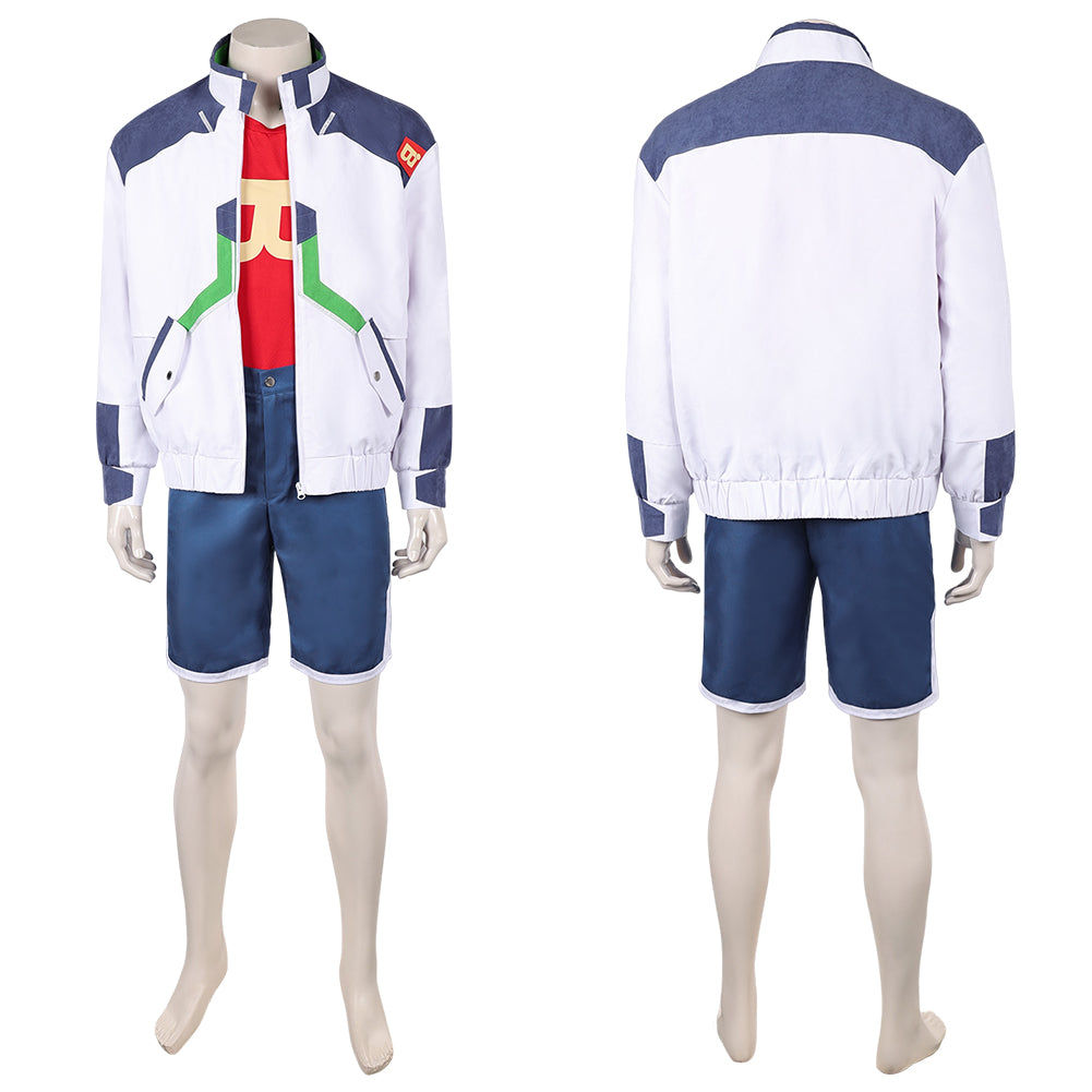 Cosplay Costume Roman Carax Cyberpunk: Edgerunners 2(2026) TV Cosplay Tenue Blanche et Bleue Homme