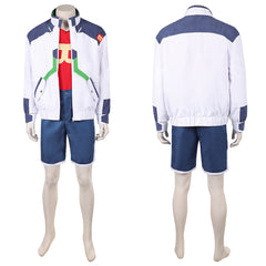 Cosplay Costume Roman Carax Cyberpunk: Edgerunners 2(2026) TV Cosplay Tenue Blanche et Bleue Homme