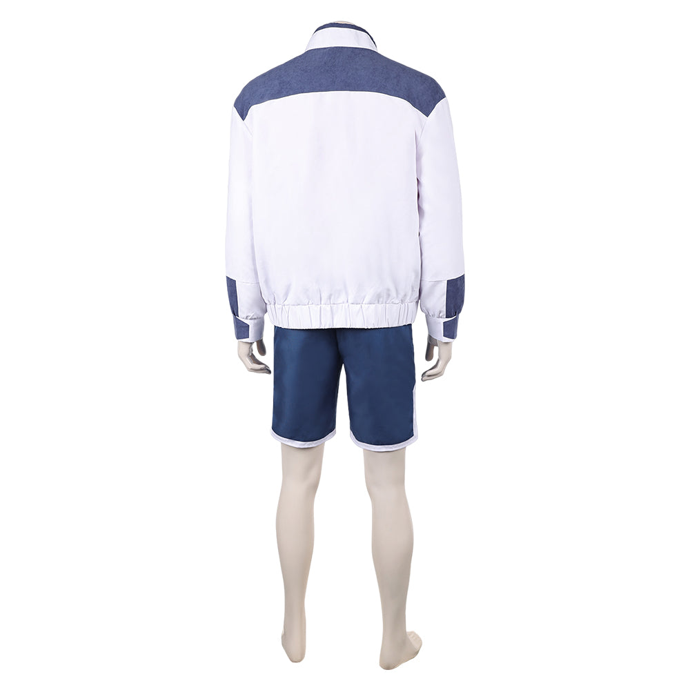Cosplay Costume Roman Carax Cyberpunk: Edgerunners 2(2026) TV Cosplay Tenue Blanche et Bleue Homme