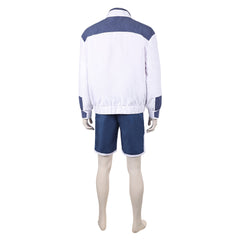 Cosplay Costume Roman Carax Cyberpunk: Edgerunners 2(2026) TV Cosplay Tenue Blanche et Bleue Homme