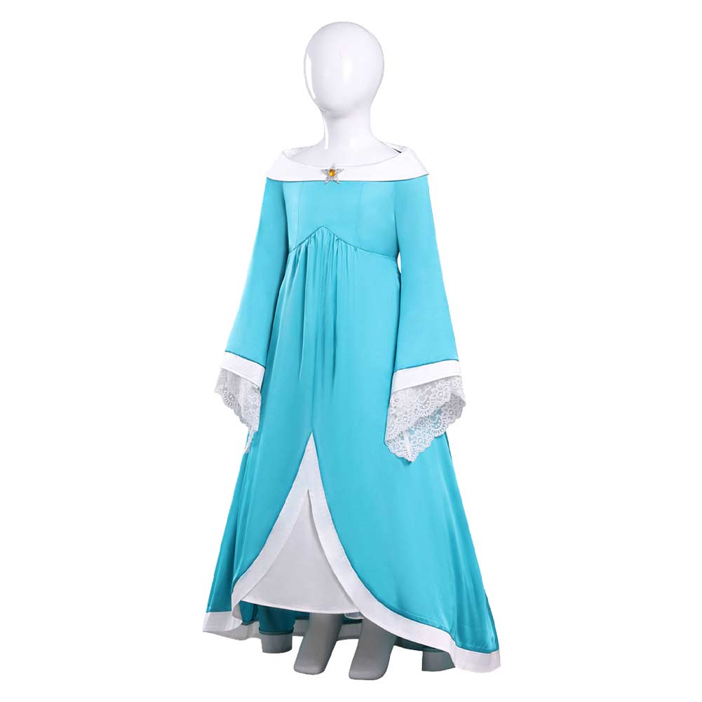 Cosplay Costume Rosalina The Super Mario Galaxy Movie(2026) Film Cosplay Robe Bleue Enfant