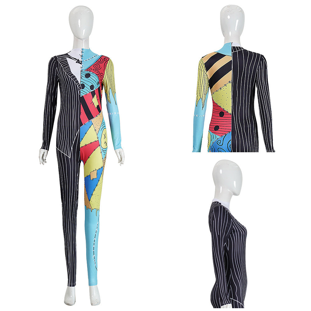 Cosplay Costume Sally The Nightmare Before Christmas(1993) Film Cosplay Combinaison Noire Femme
