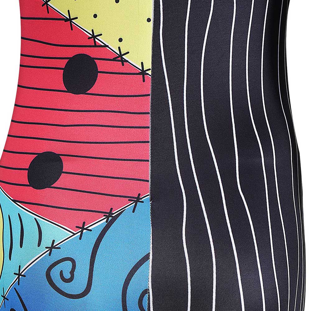 Cosplay Costume Sally The Nightmare Before Christmas(1993) Film Cosplay Combinaison Noire Femme