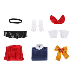 Cosplay Costume Sapphire The Ribbon Hero(2026) Anime Cosplay Combinaison Bleue et Rouge Femme