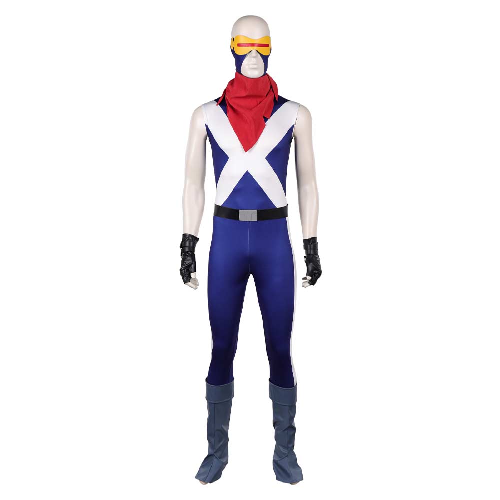 Cosplay Costume Scott Summers X-Men '97 Saison 2(2026) TV Cosplay Combinaison Bleue+Veste Homme