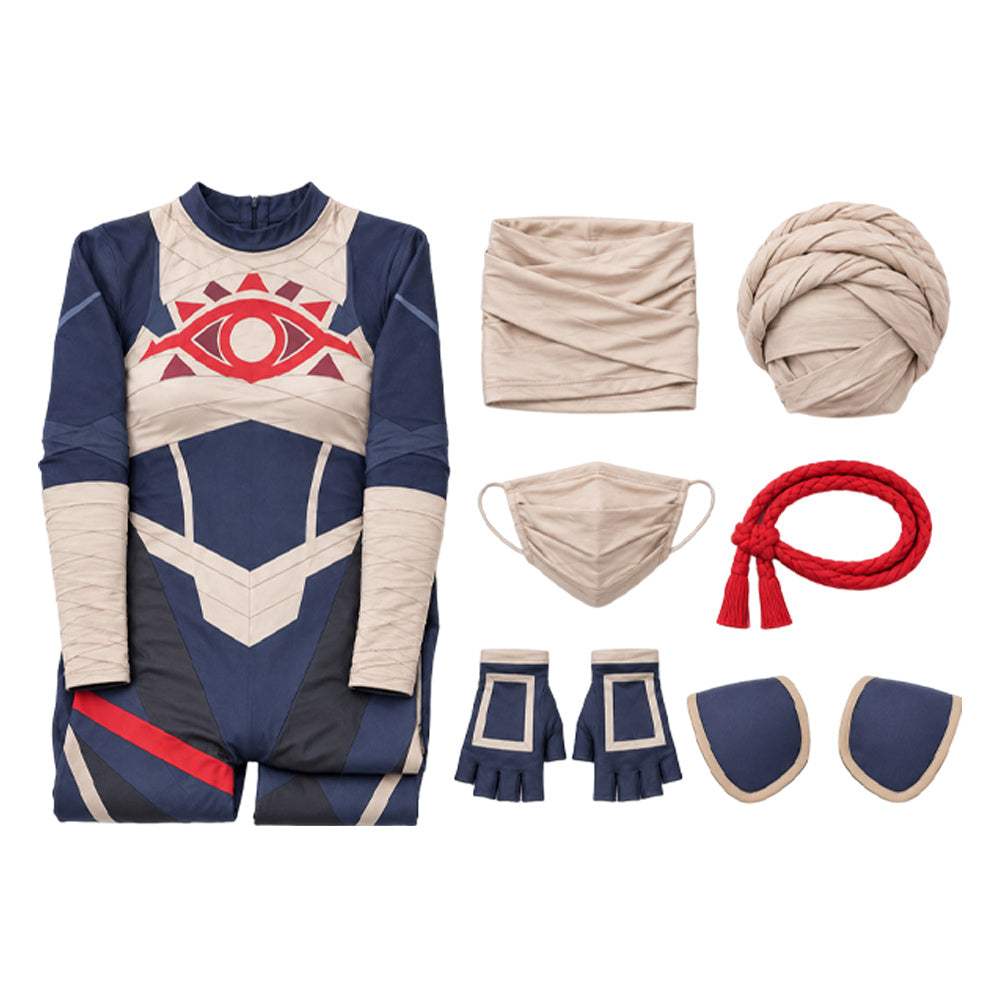 Cosplay Costume Sheik The Legend of Zelda: Ocarina of Time(2026) Jeu Cosplay Tenue Bleue et Beige Femme