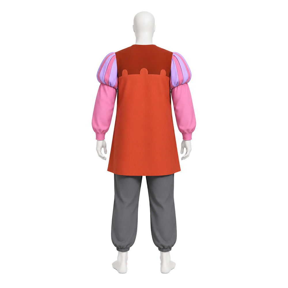 Cosplay Costume Shérif de Nottingham Robin des Bois(1973) Film Cosplay Tenue Rouge et Rose Adulte