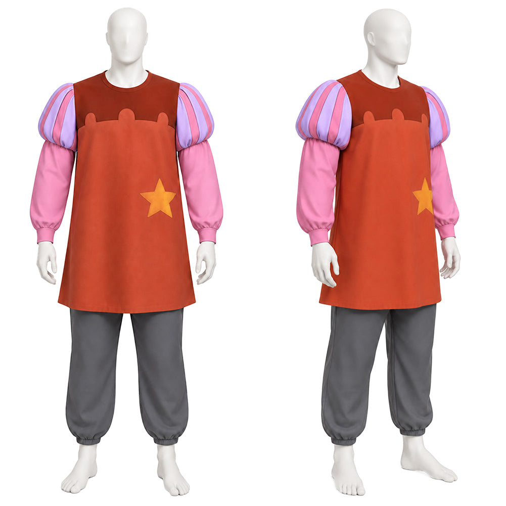 Cosplay Costume Shérif de Nottingham Robin des Bois(1973) Film Cosplay Tenue Rouge et Rose Adulte