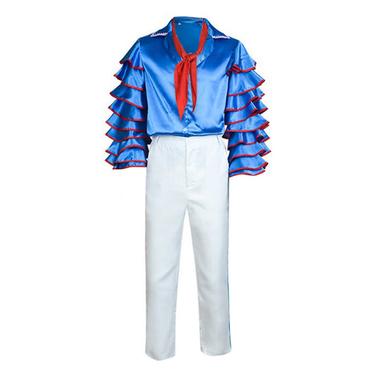 Cosplay Costume Stanley The Mask(1994) Film Cosplay Tenue Blanche et Bleue Homme