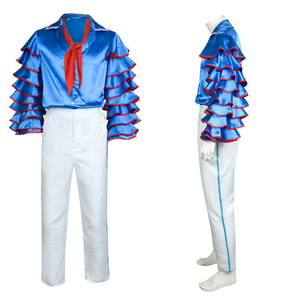 Cosplay Costume Stanley The Mask(1994) Film Cosplay Tenue Blanche et Bleue Homme